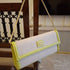 90 Feet Kaya Lime Green Premium Genuine Leather and Canvas Clutch Bag